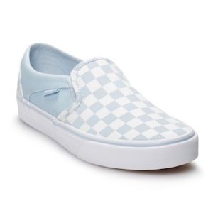 blue checkered vans ONLY WORN ONCE